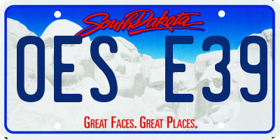 SD license plate 0ESE39
