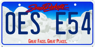 SD license plate 0ESE54