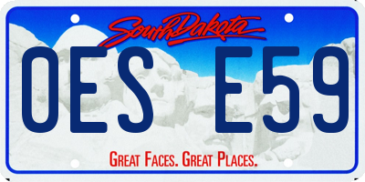 SD license plate 0ESE59