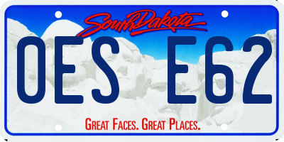 SD license plate 0ESE62