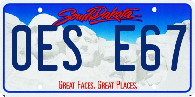 SD license plate 0ESE67
