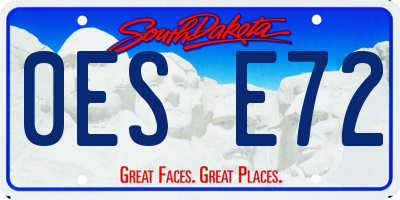 SD license plate 0ESE72