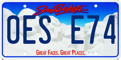 SD license plate 0ESE74