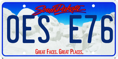 SD license plate 0ESE76
