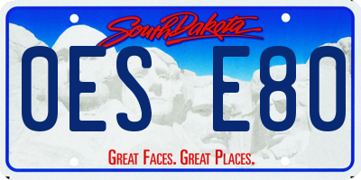 SD license plate 0ESE80