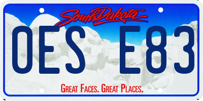 SD license plate 0ESE83