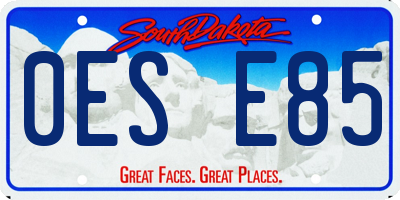 SD license plate 0ESE85