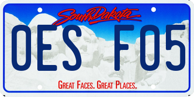 SD license plate 0ESF05