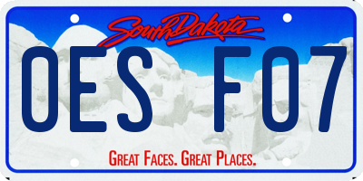 SD license plate 0ESF07