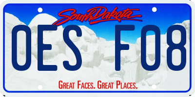 SD license plate 0ESF08