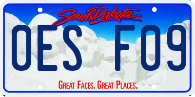 SD license plate 0ESF09