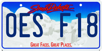 SD license plate 0ESF18