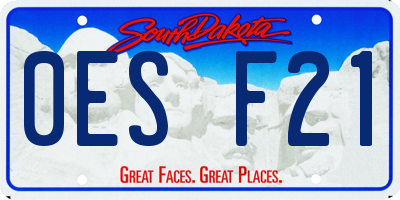 SD license plate 0ESF21