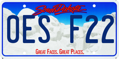 SD license plate 0ESF22