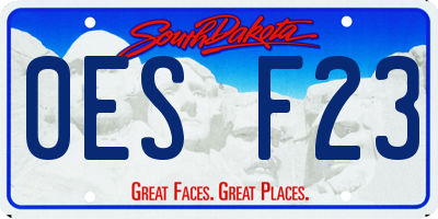 SD license plate 0ESF23