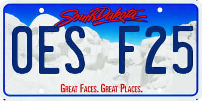 SD license plate 0ESF25