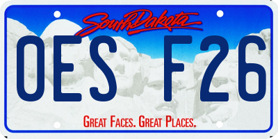 SD license plate 0ESF26