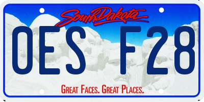 SD license plate 0ESF28