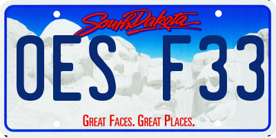 SD license plate 0ESF33