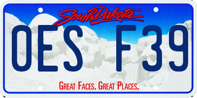 SD license plate 0ESF39