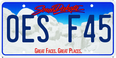 SD license plate 0ESF45
