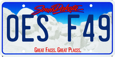SD license plate 0ESF49