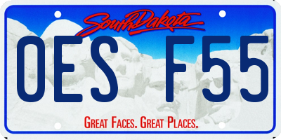 SD license plate 0ESF55