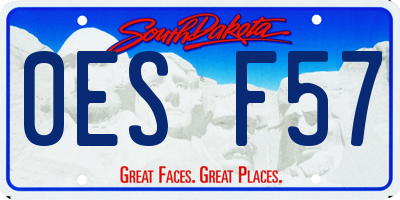 SD license plate 0ESF57