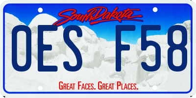 SD license plate 0ESF58