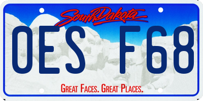 SD license plate 0ESF68