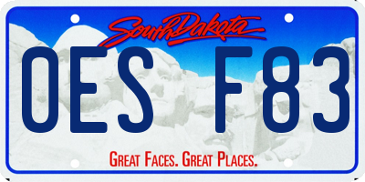 SD license plate 0ESF83
