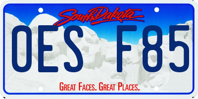 SD license plate 0ESF85