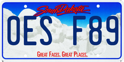 SD license plate 0ESF89
