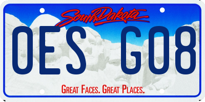 SD license plate 0ESG08