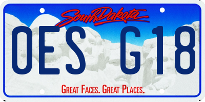SD license plate 0ESG18