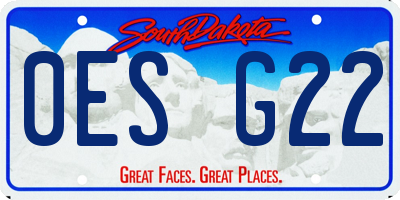 SD license plate 0ESG22