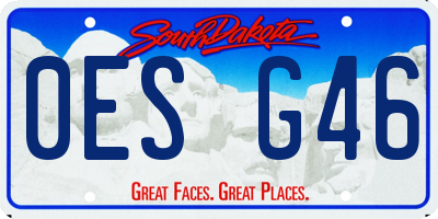 SD license plate 0ESG46