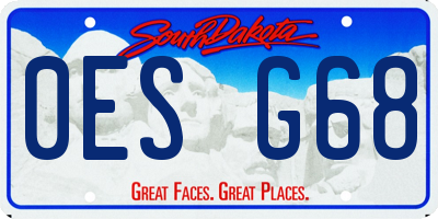 SD license plate 0ESG68