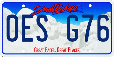 SD license plate 0ESG76