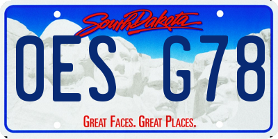 SD license plate 0ESG78