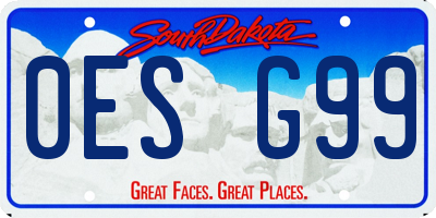 SD license plate 0ESG99