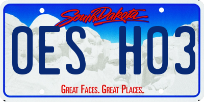 SD license plate 0ESH03