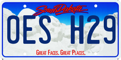 SD license plate 0ESH29