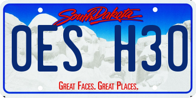 SD license plate 0ESH30