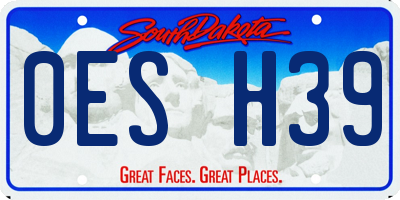 SD license plate 0ESH39