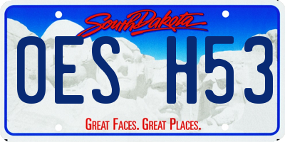 SD license plate 0ESH53