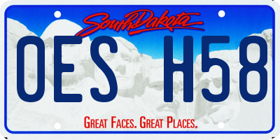 SD license plate 0ESH58