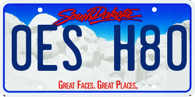 SD license plate 0ESH80