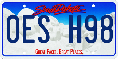 SD license plate 0ESH98