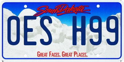 SD license plate 0ESH99